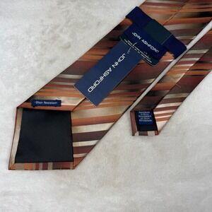 John Ashford Mens Shady Striped Orange Silk Stain Resistant Tie FN050605 Macy's